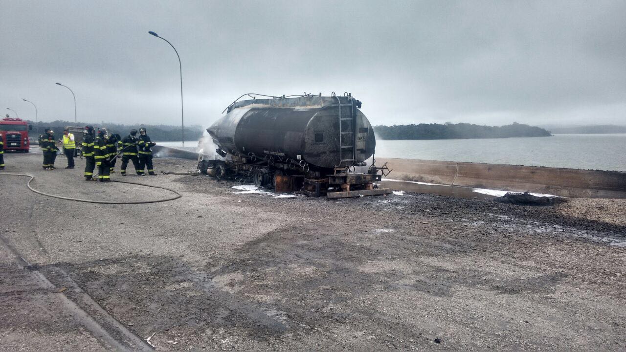 Leia mais sobre o artigo Carreta de diesel pega fogo no Rodoanel