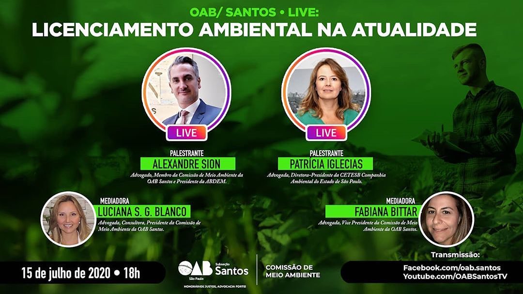 Leia mais sobre o artigo OAB/SANTOS – LIVE: Licenciamento Ambiental na Atualidade – 15.07.2020