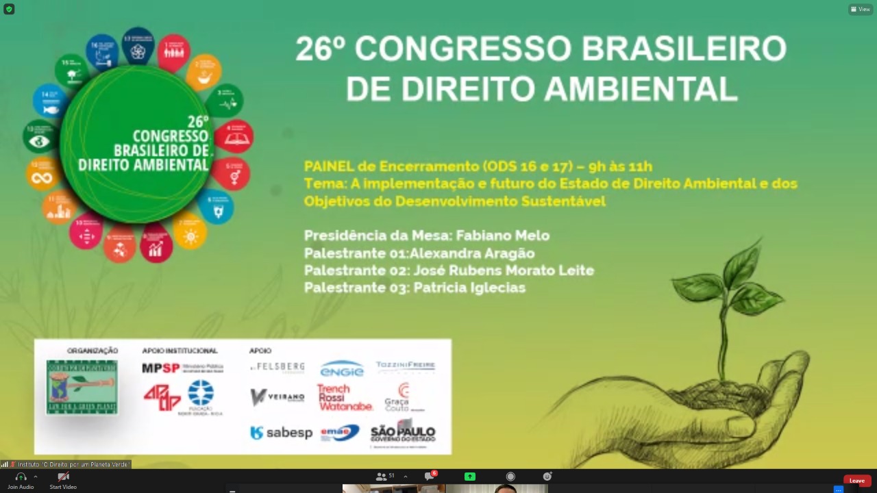 Leia mais sobre o artigo Palestra sobre o ODS Parcerias encerra Congresso de Direito Ambiental